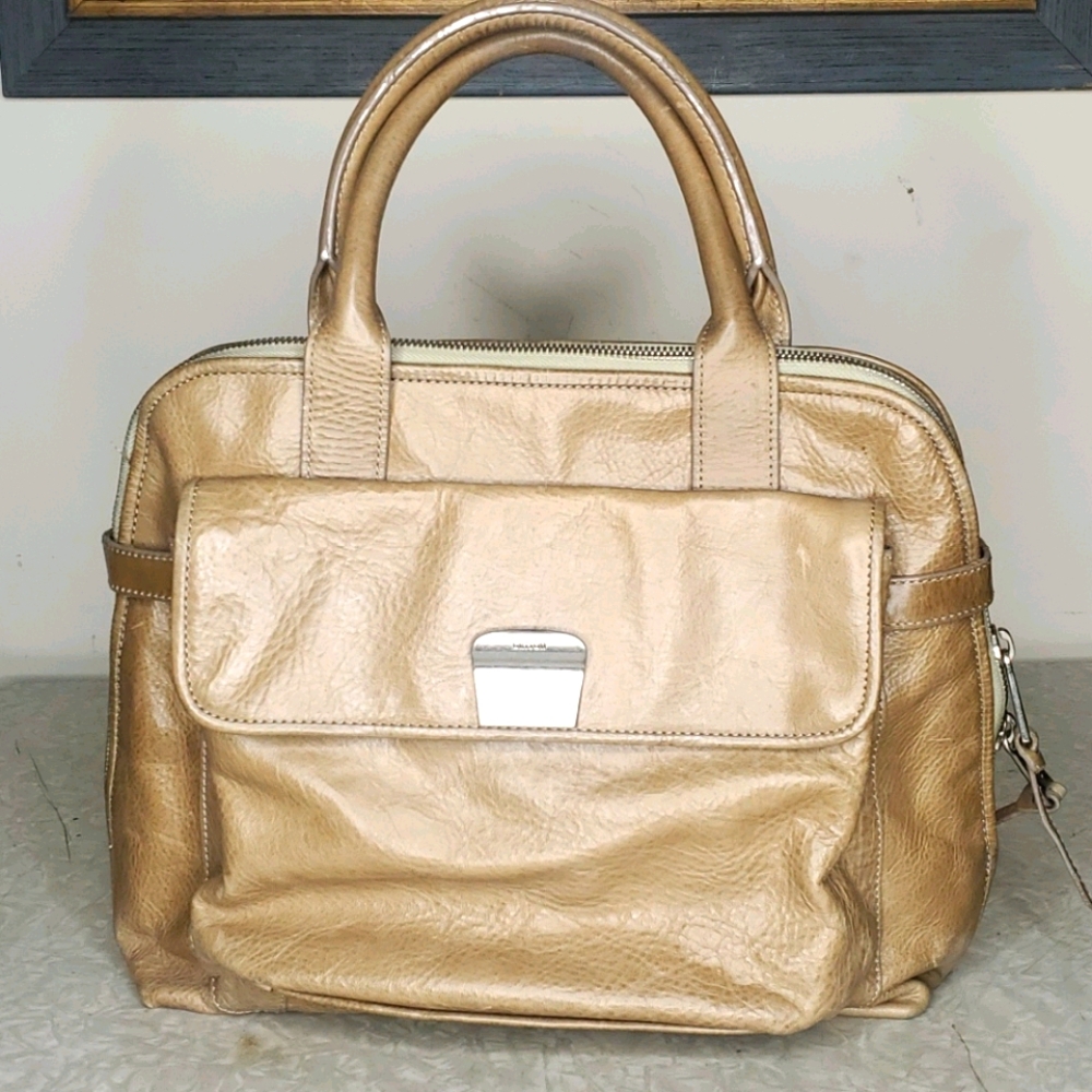 Gryson Tan Shoulder Bag With Two Exterior Pockets